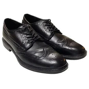 Stafford Wingtip Men 8.5 M Vegan Lace Up Oxford Dress Shoes Black Brogue Derby